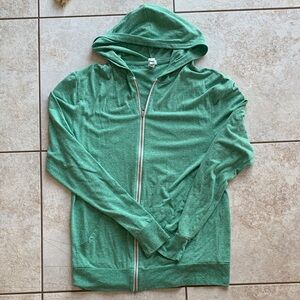 Green Women's Hoodie.  T-shirt material
